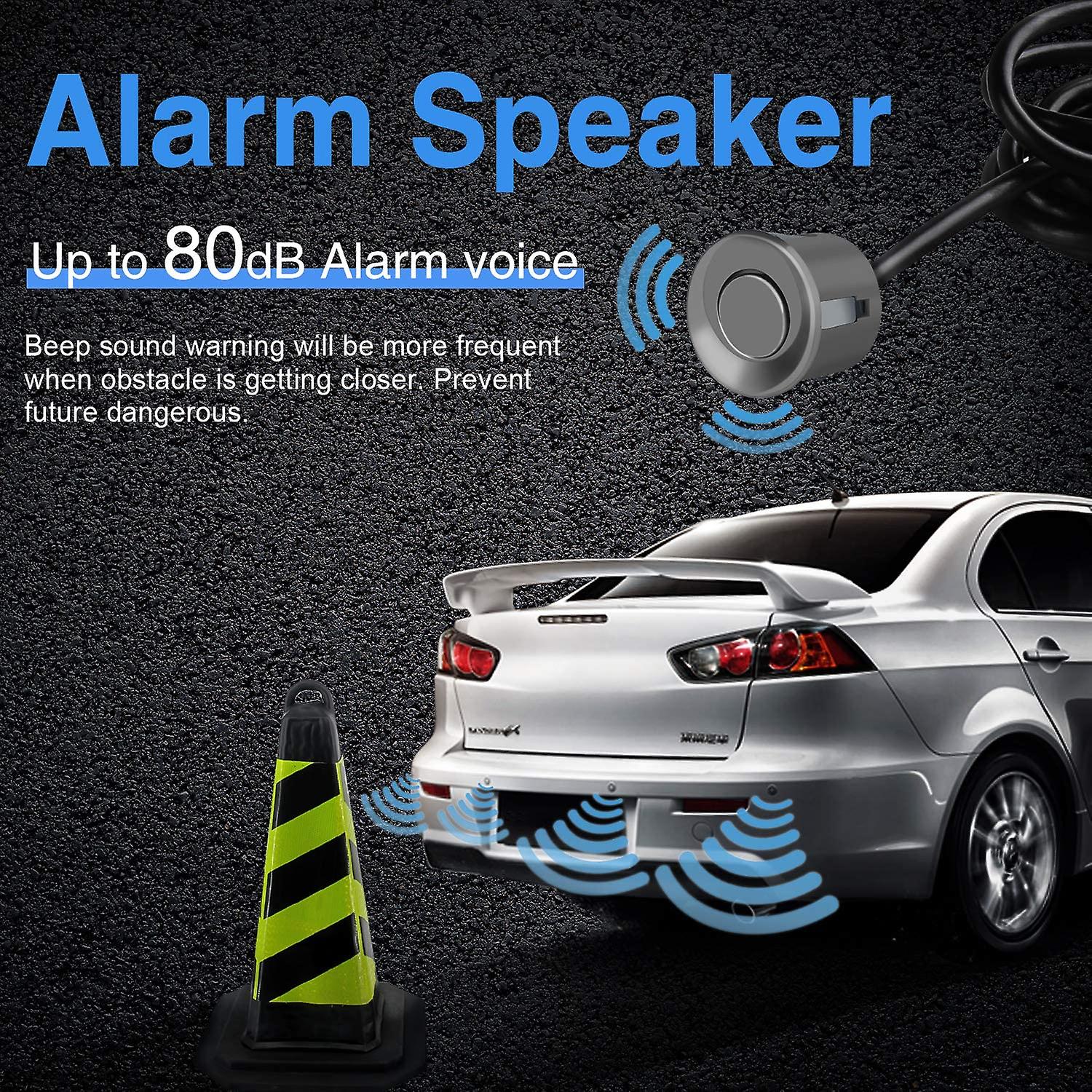 Aolead Radar De Recul Voiture Avec 4 Capteurs Ultrasons, Alarme Buzzer Bip Et Affichage Sonore - Détection Jusqu'à 2.5m - Noir - Facile à Installer