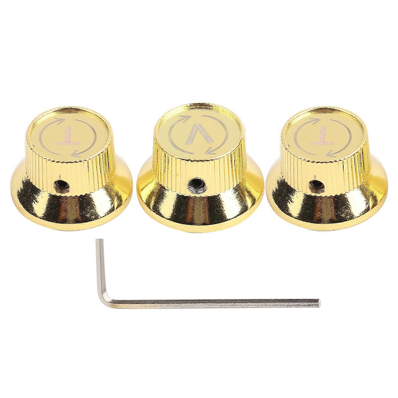 Guitars Volume Tone Control Knobs Button Accessory for Electric Guitar(Golden)