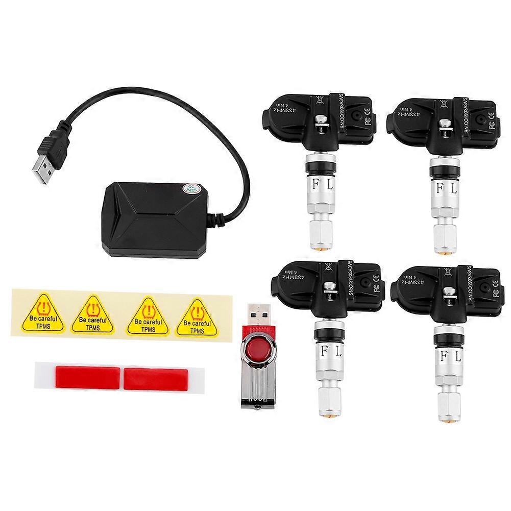 Car USB Wireless TPMS Tire Pressure Monitoring System for Android Navigation