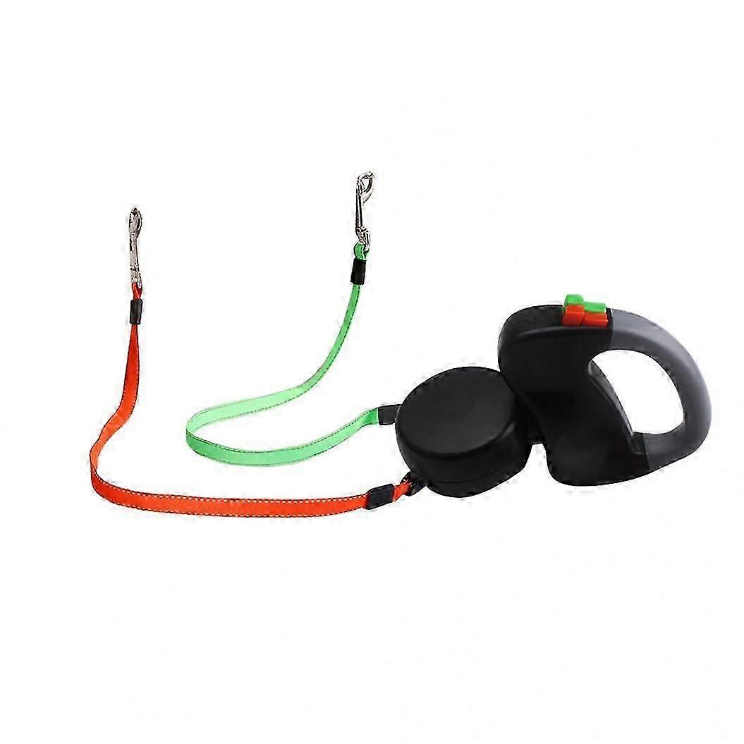 Dual Traction Ropes in One Design Auto Telescopic Puppy Dog Pet Walking Leash