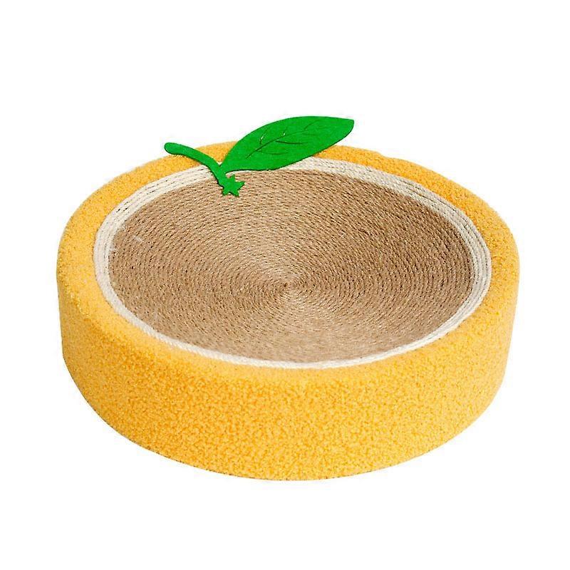 Cat Scratch Bowl Orange Round Sisal Hemp Durable Antiwear Space Saving Cat Scratcher Bed for Family Store Indoor