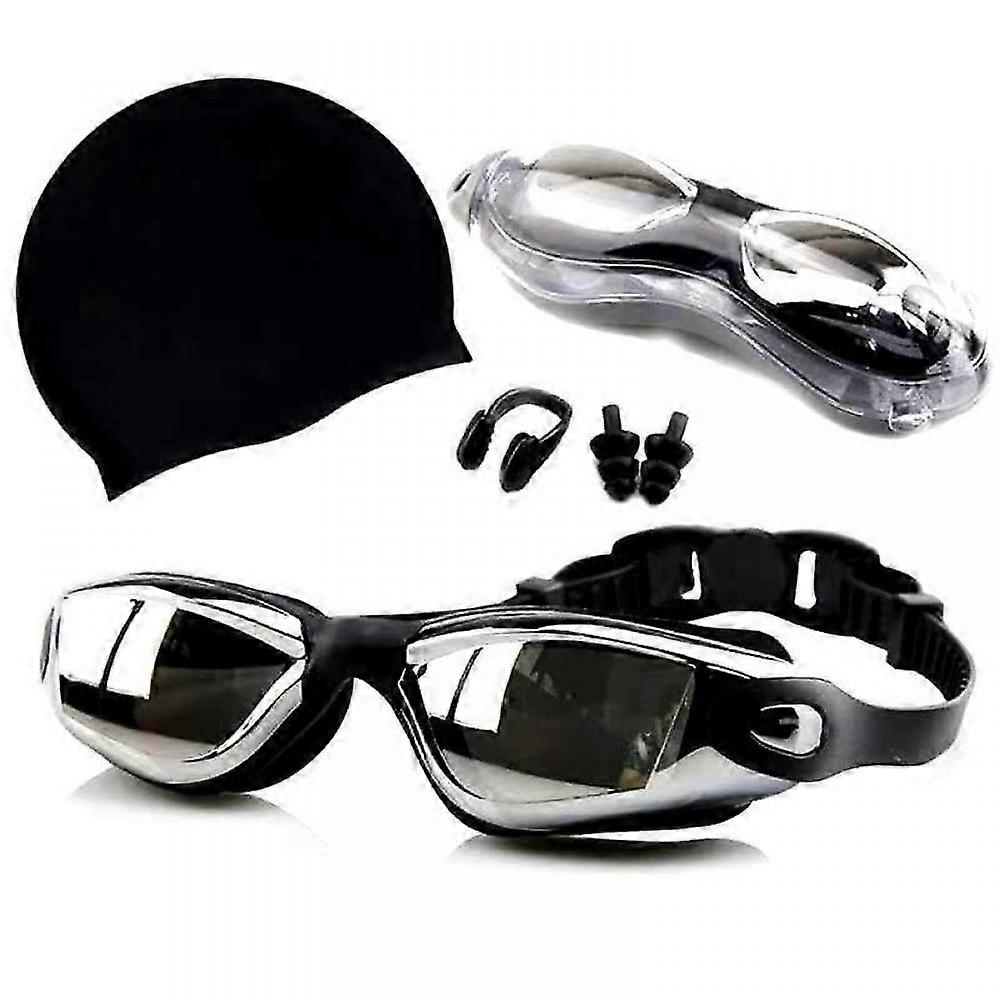 Swimming Goggles And Cap Set Leak Free Breathable Anti Fog Swinming Kits For Adults