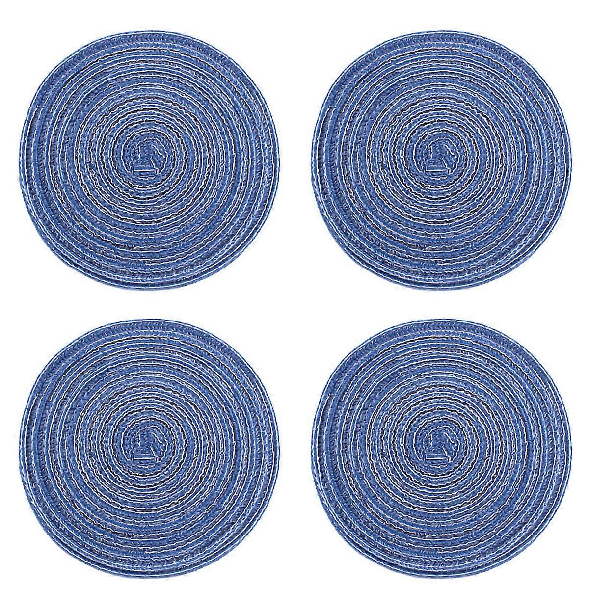 4PCS Round Coaster Set Heat Insulation Mats for Dining Table and Bowls