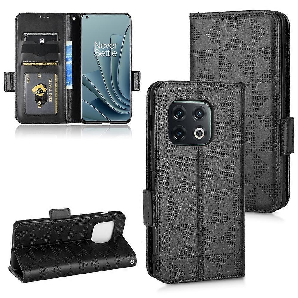For OnePlus 10 Pro 5G Symmetrical Triangle Leather Phone Case