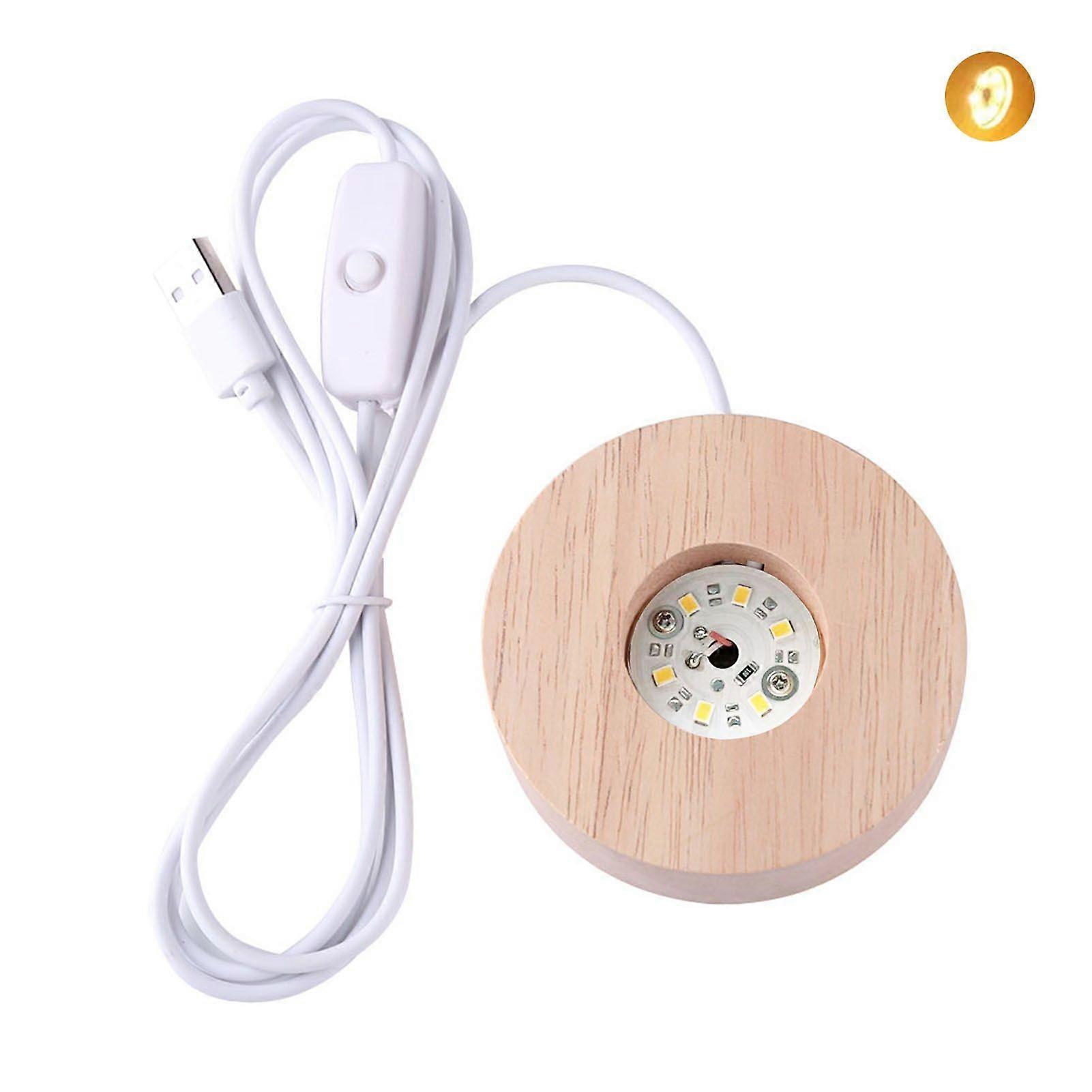 Figure Display Stand Minimalistic Wide Application 3 Colors USB Port 1.2W Illumination Oak DIY Wood Lamp Base Night Supply