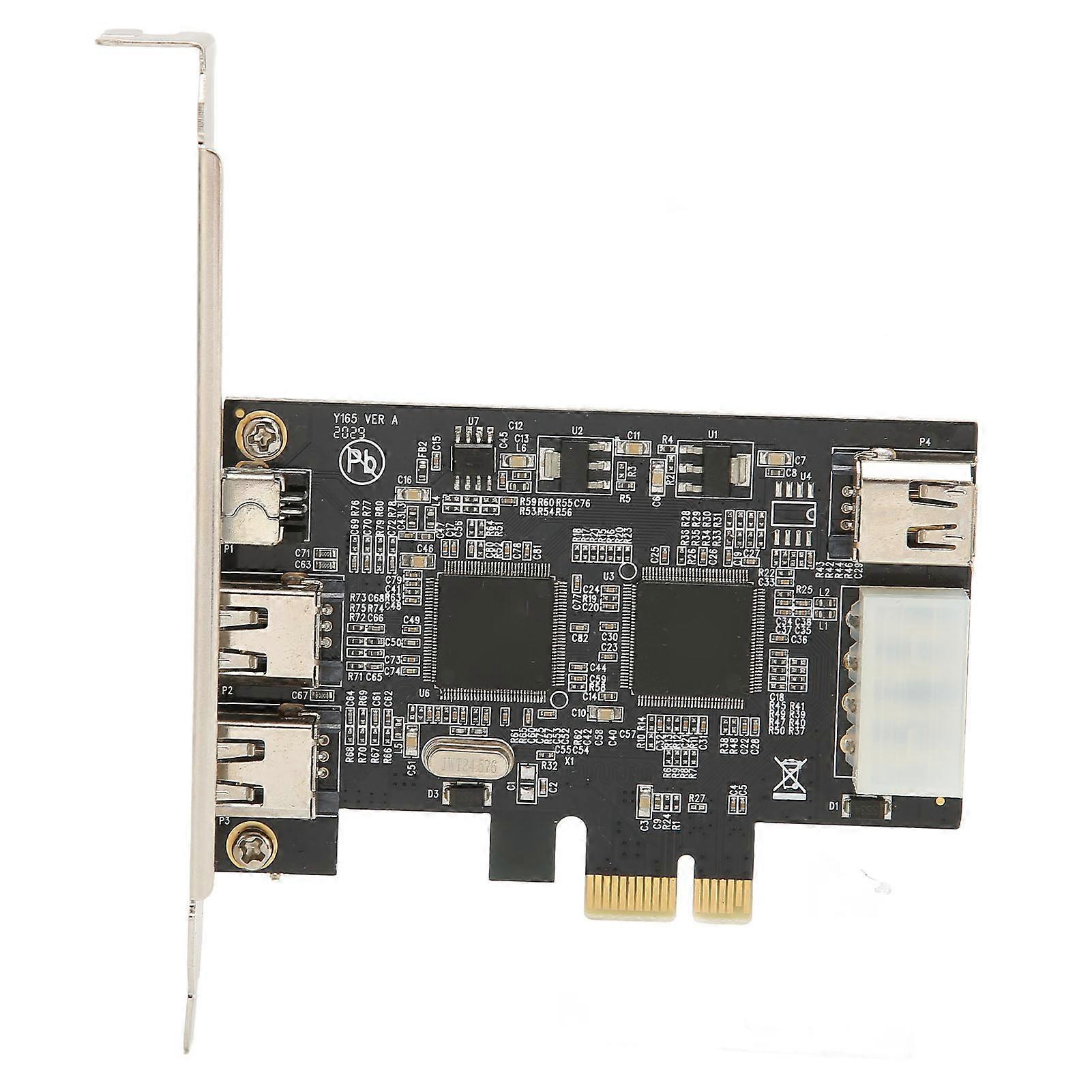 Firewire Adapter Card PCIEx1 to Four Port IEEE 1394A Adapter Riser Card for Hard Drives Digital Cameras Scanners