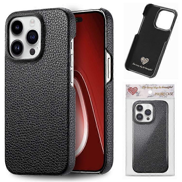 Y1 Compatible For iPhone 16 Pro Case Shockproof Litchi Texture Leather+PC Phone Cover