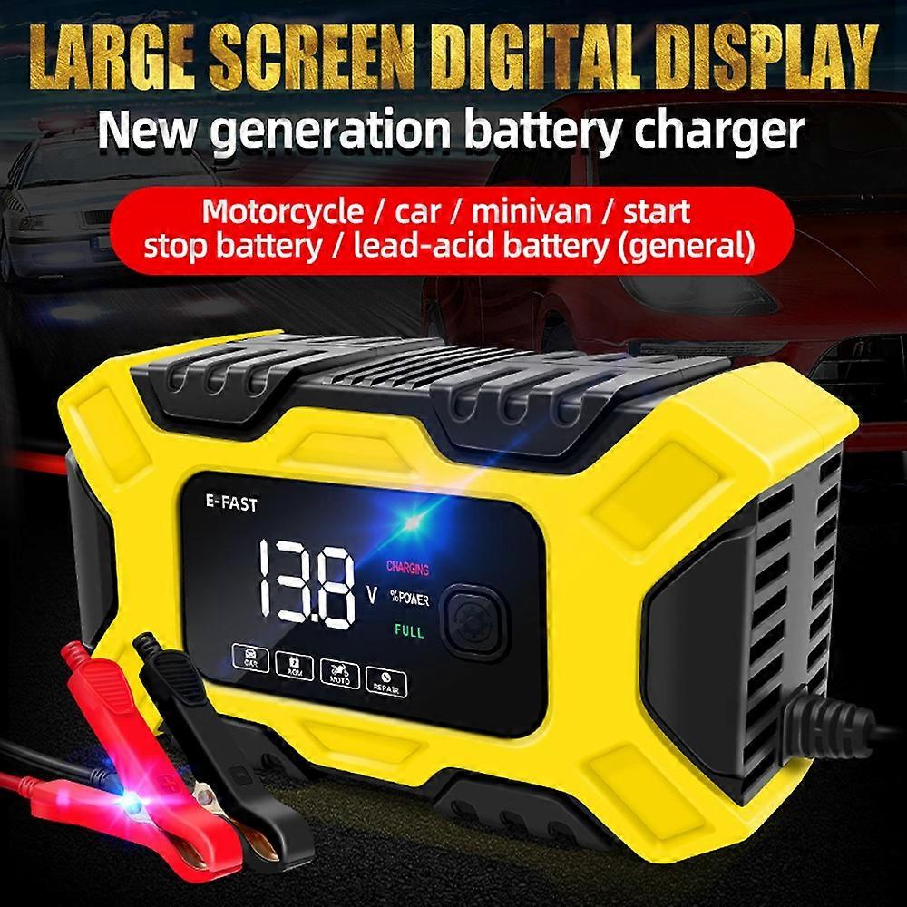 E-FAST Car Battery Chargers 12V/6A Full Automatic Battery Chargers Maintainer 3-Stage Portable Trick