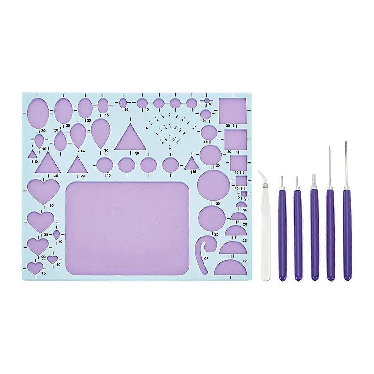 7 PCS Paper Quilling Tools Kit for Adult Beginners Slotted Quilling Tool Set with Geometry Ruler Slotted Pen and Tweezer