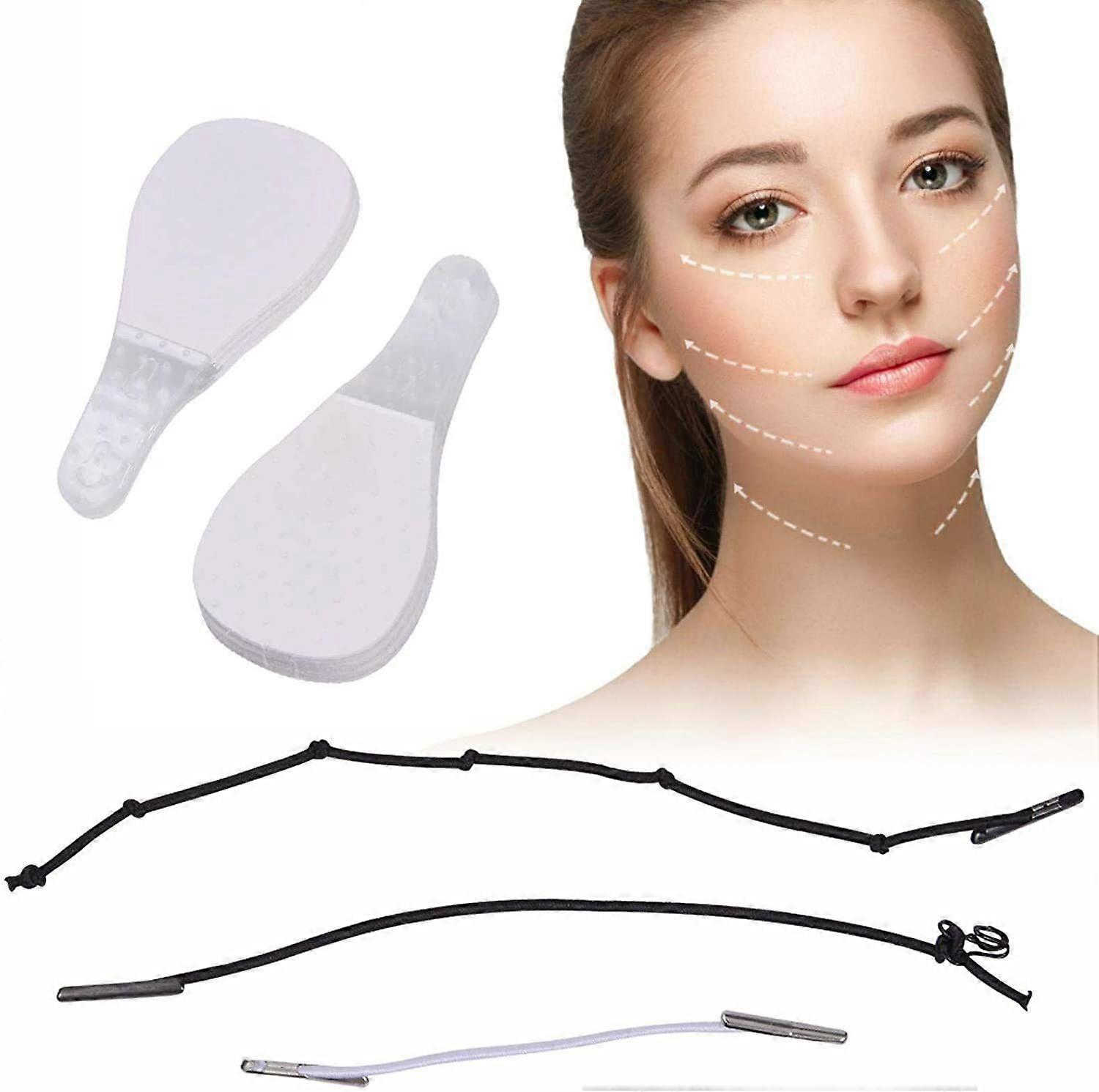 Autocollants de visage invisibles instantanés, lifting du cou et des yeux, 40 pièces de bandes de recharge, ruban adhésif en forme de V, invisible, mince, outils de lifting de maquillage pour le visage