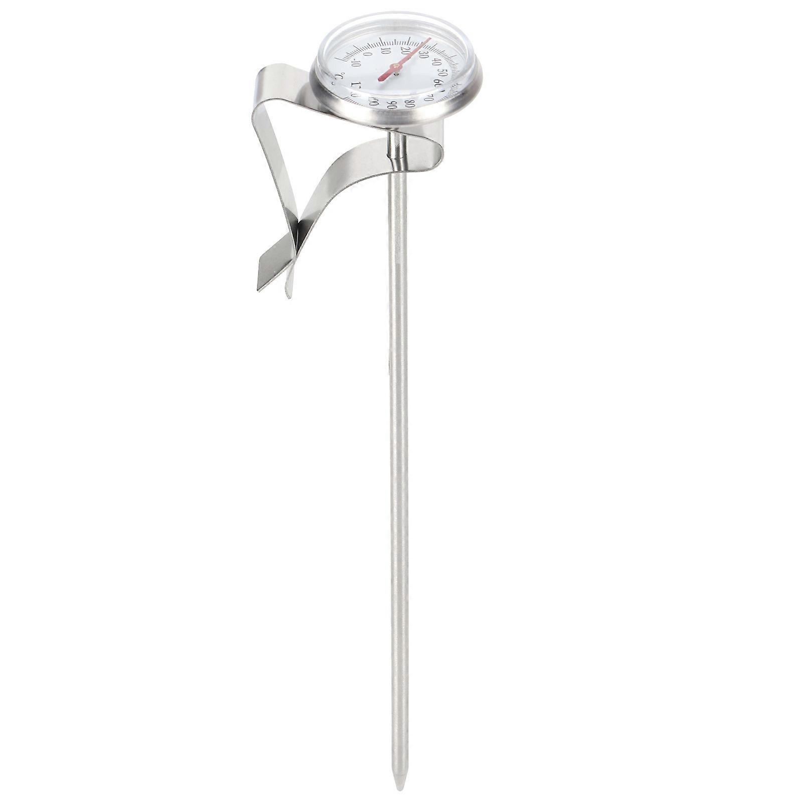 Coffee Dial Thermometer Stainless Steel Hanging Milk Frothing Temperature Meter With Hook For Coffee Bar Kitchen