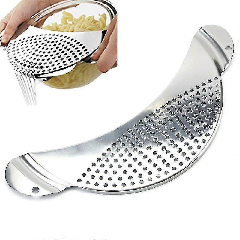 Pot Pan Strainer Board Crescent Shape Draining Hole Wash Fruit Vegetable Filter
