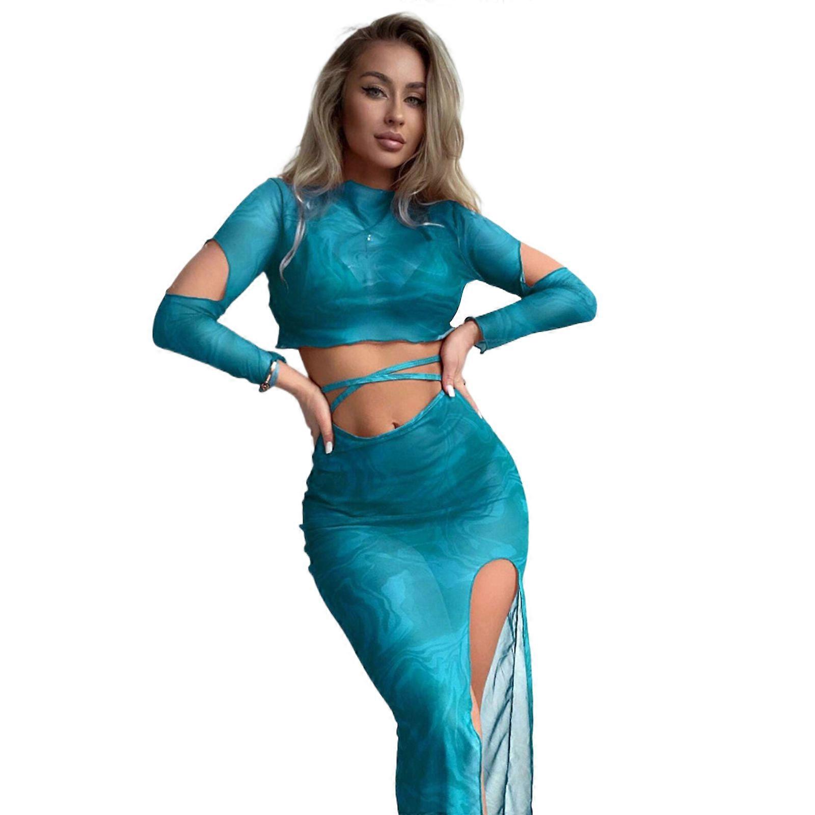 Femmes Sexy Licol 4Pièces Maillot De Bain Ensemble Maillot De Bain Sexy String Maillots De Bain Nouage Maillots Ensemble Taille Basse Laçage Maillot De Bain Bleu Ciel S