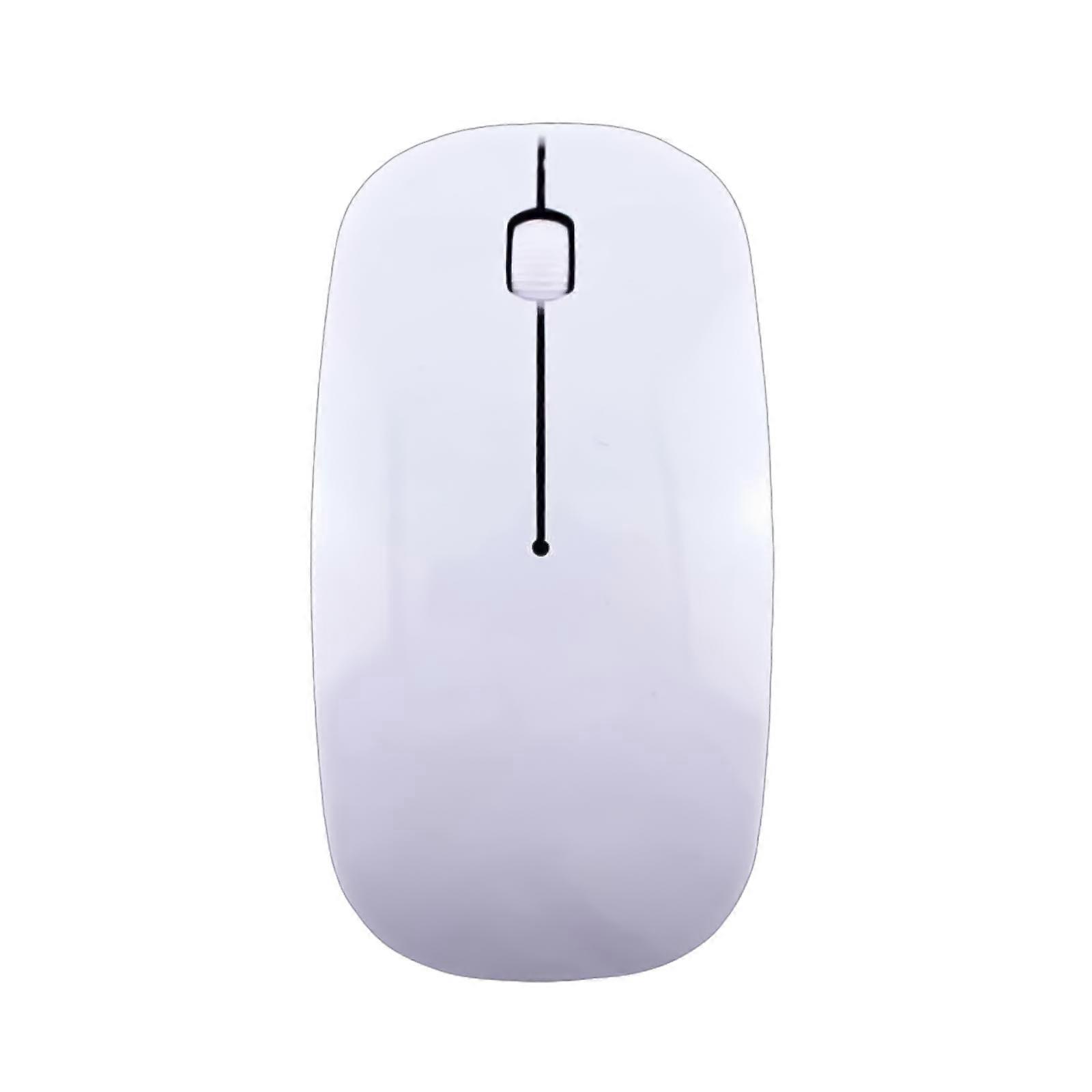 2.4G Wireless Mouse Computer Wireless Mouse with USB Receiver Portable Wireless Mouse Battery Powered Cordless Mouse  White