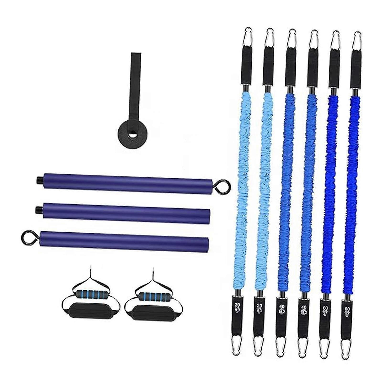 Pilates Bar Kit for Legs Hip Waist and Arms for Working Out with Door Anchor