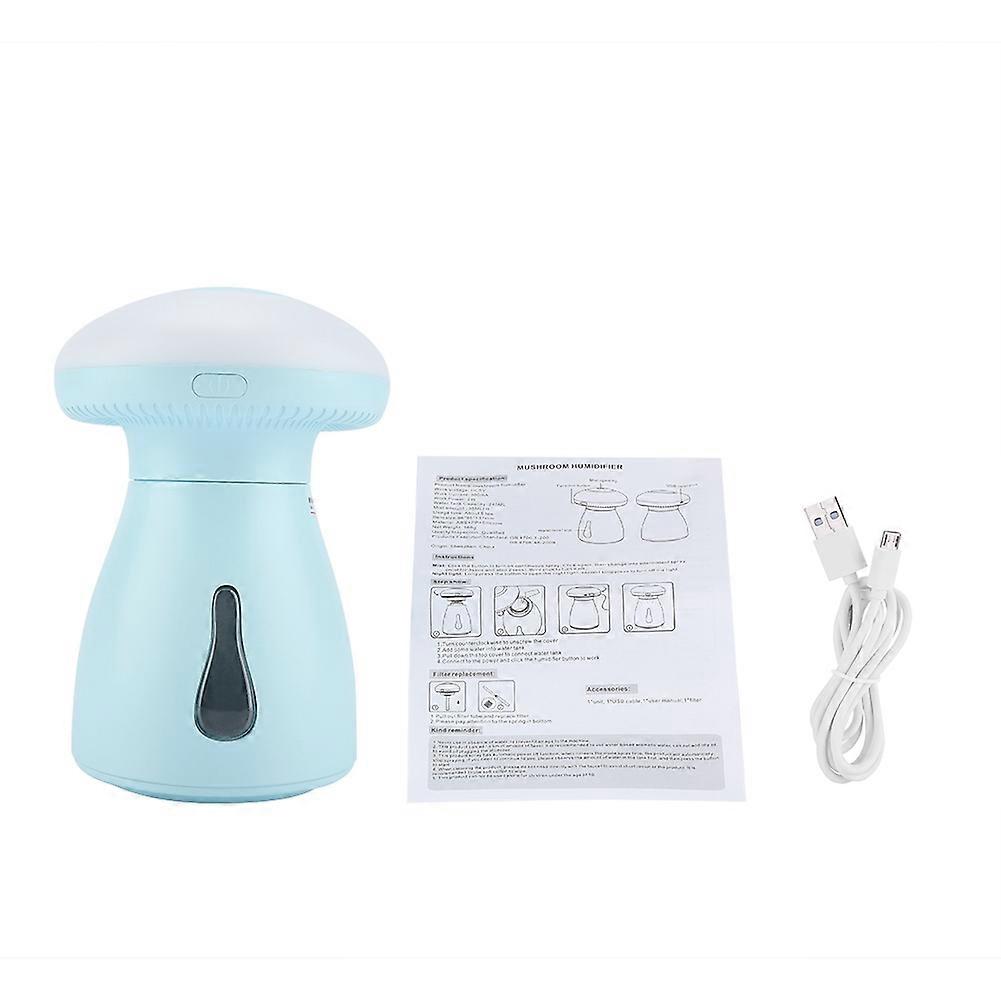 Portable Ultrasonic Humidifier LED Light Home Office with USB Cable (Blue)
