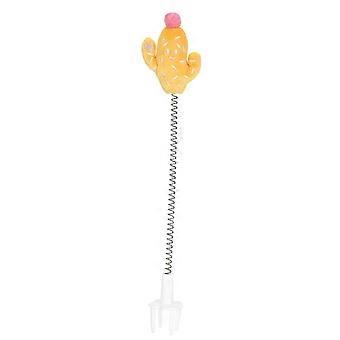 Elastische Feder Katzenspielzeug, lustiger interaktiver Stick, Kaktus