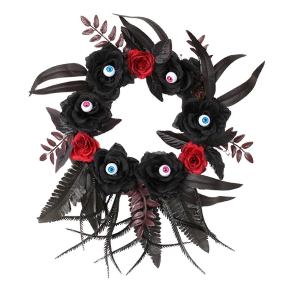Hauntingly Beautiful Wreath, Smile Skull With High-Quality Materials, Suitable For Long-Term Use, Adjustable Shape, Festive Faux Floral Wreath,
