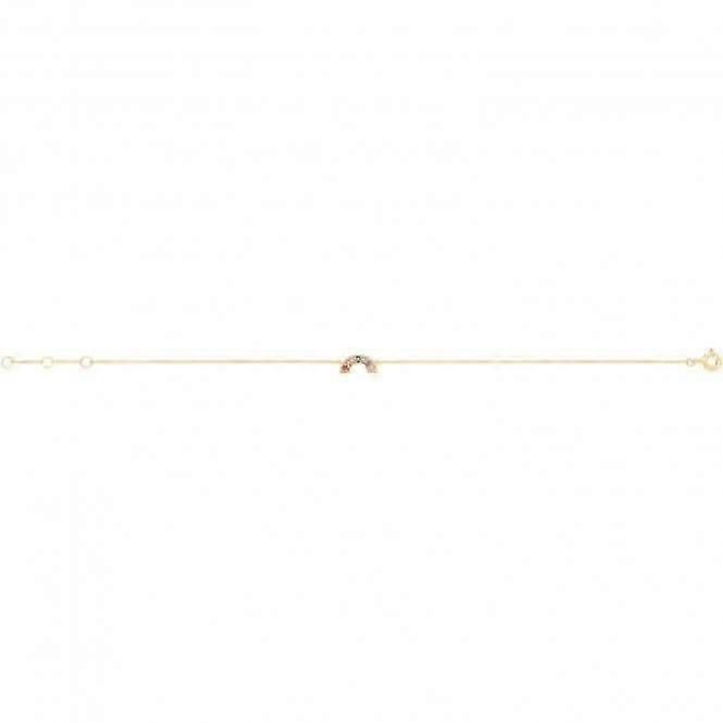 9ct Yellow Gold Rainbow Chain Bracelet