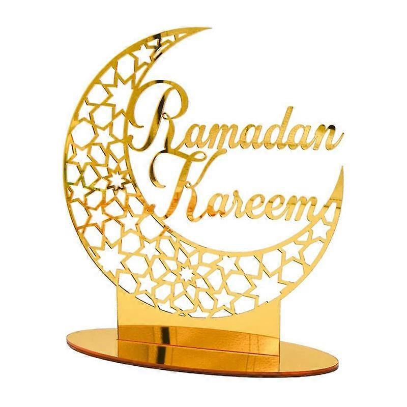 1pcs Acrylic Eid Mubarak Table Decoration, Ramadan Moon Night Light