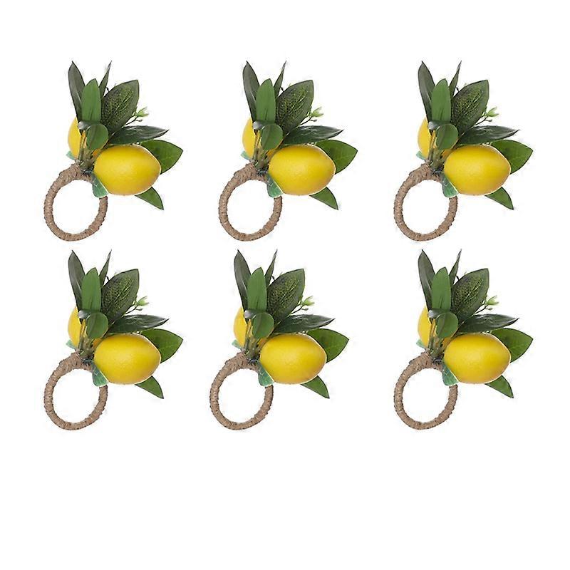 Lemon Napkin Rings Set Of 6 Lemon Vine Leaf Napkin Holders B