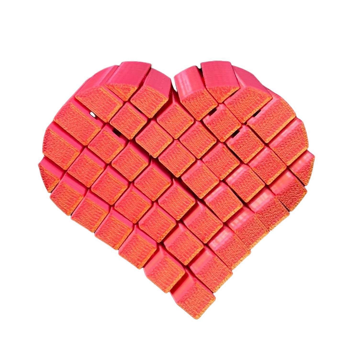 Heart Fidget Toy 3D Printed Pixel Heart Sensory Toy Portable Stress Relief Heart Gadget Gift for