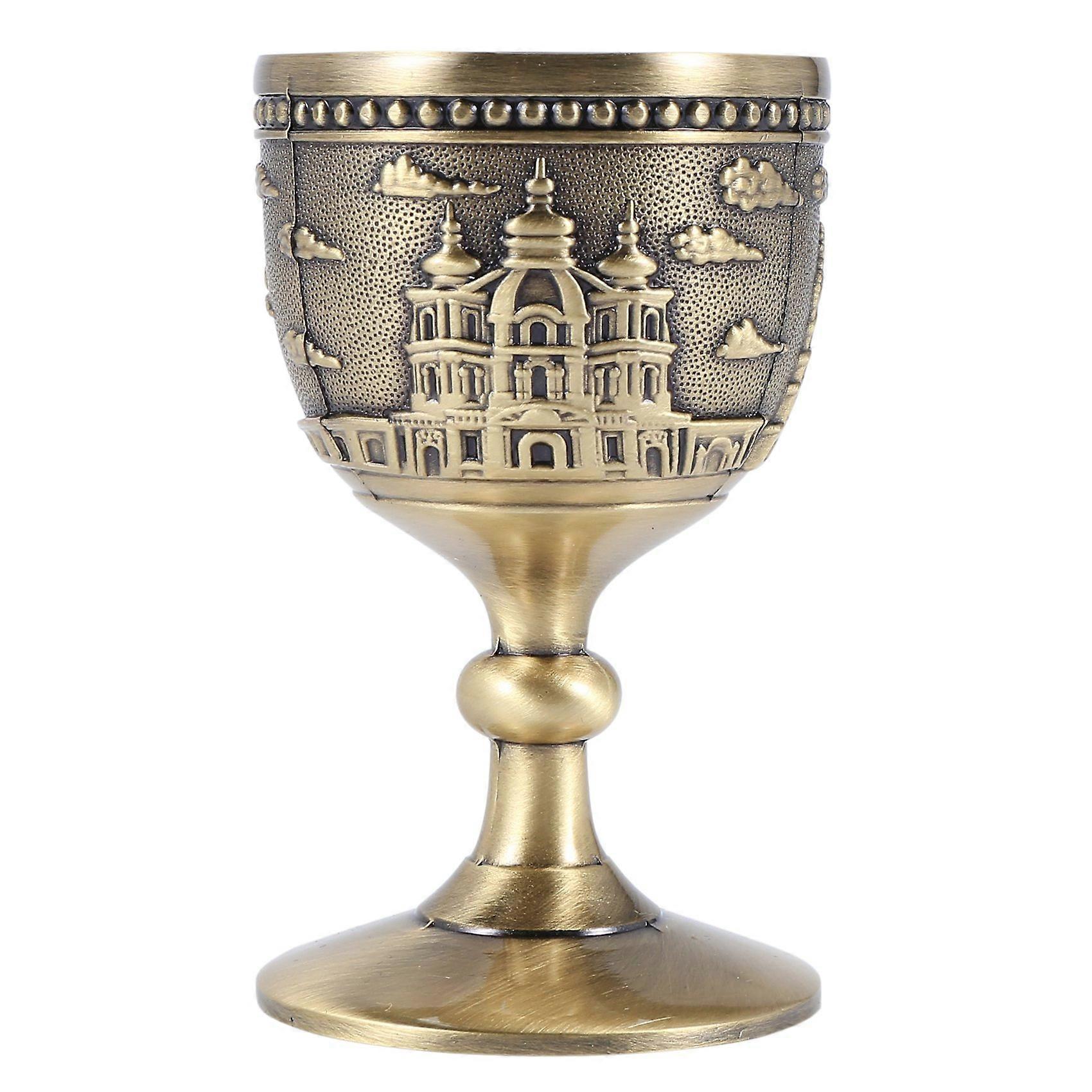 Wine Cup Small Goblet Household Copper Wine Glass Carving Pattern