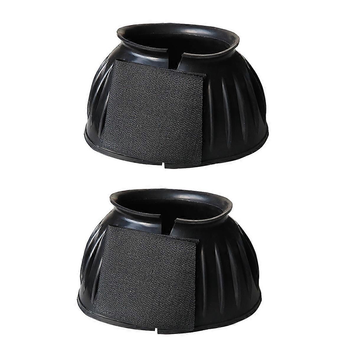 2Pcs Rubber Bell Boots Overreach Horse Boots Soft Equine Boots Protective Gear Accessories for Trai