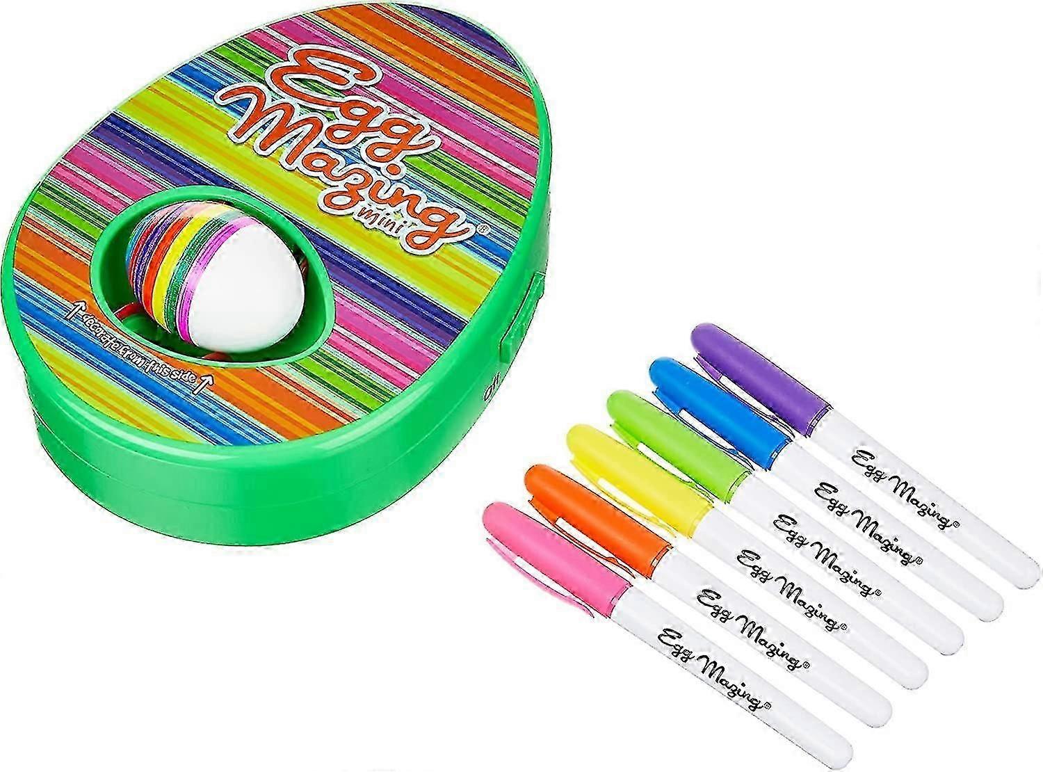 Das Eggmazing Easter Egg Mini Decorator Kit Arts and Crafts Set - Enthält Egg Decorating Spinner und 6 Marker [Verpackung kann variieren] - HZ