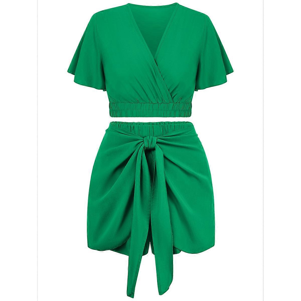Top and Shorts Set Green S