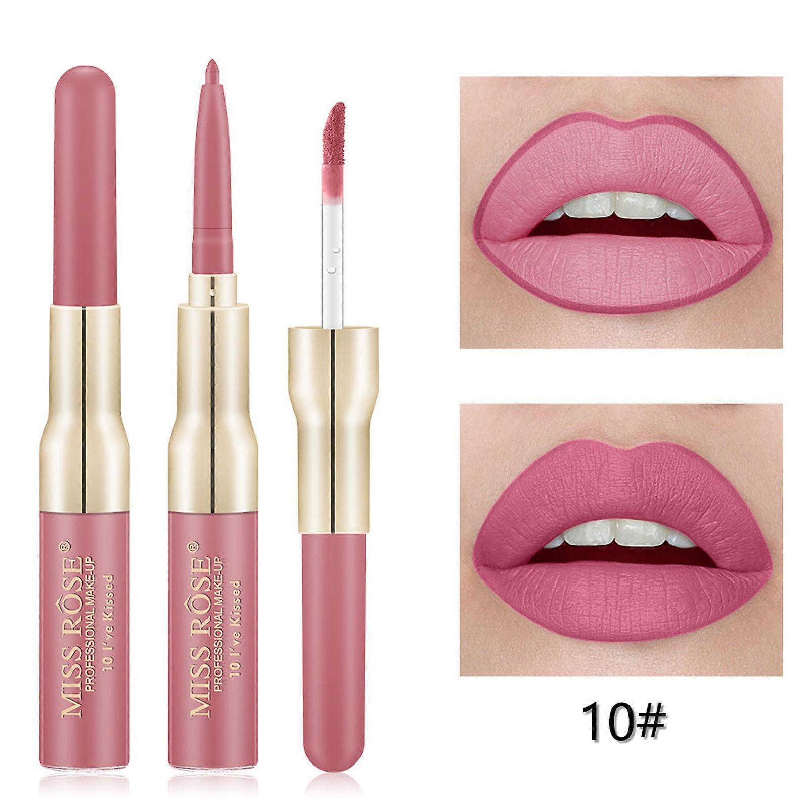 Doubleended Lip Gloss Crayon à lèvres Gloss Matte Lip Glaze QQ