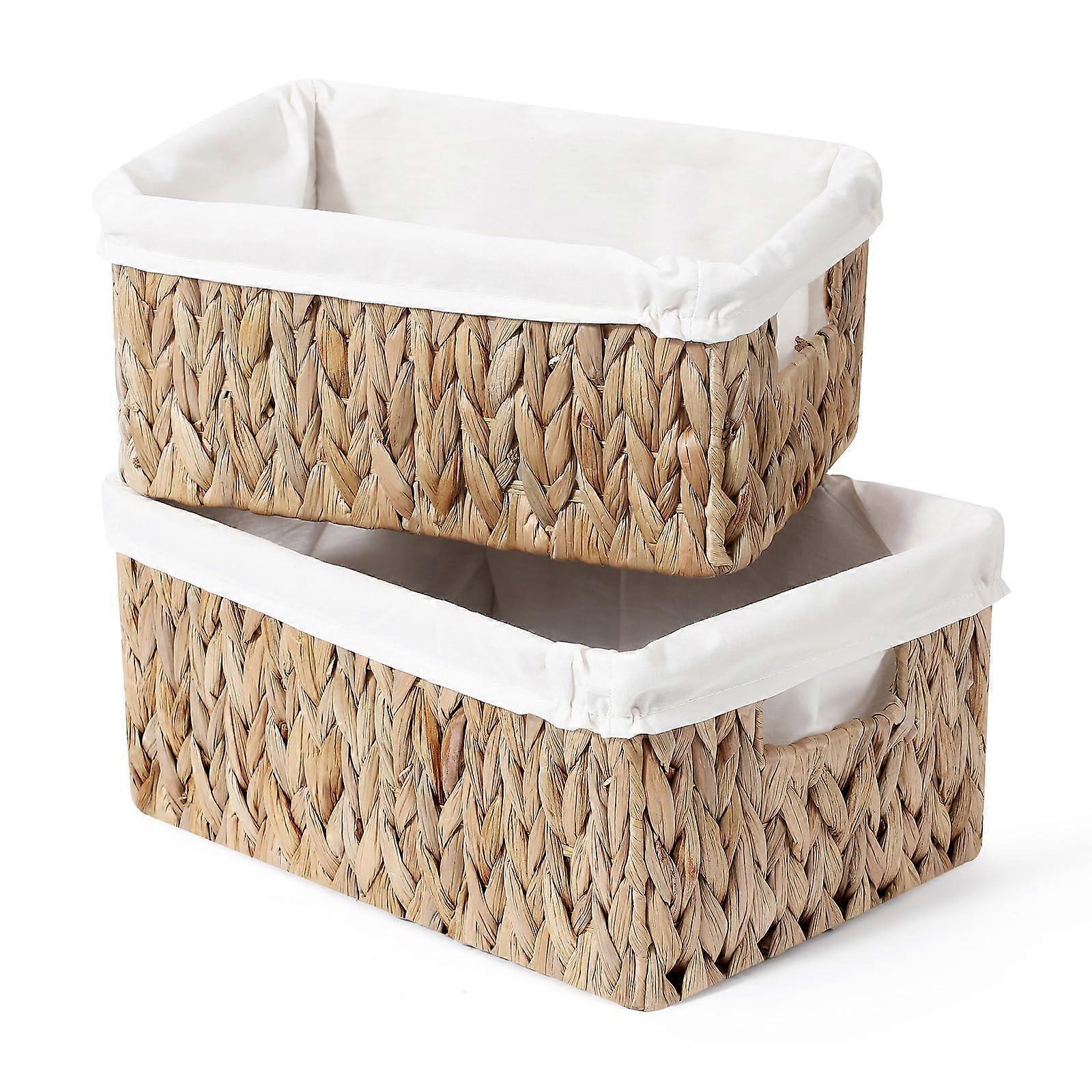 2 Sets Wicker Basket Decorative Organizing Shelves