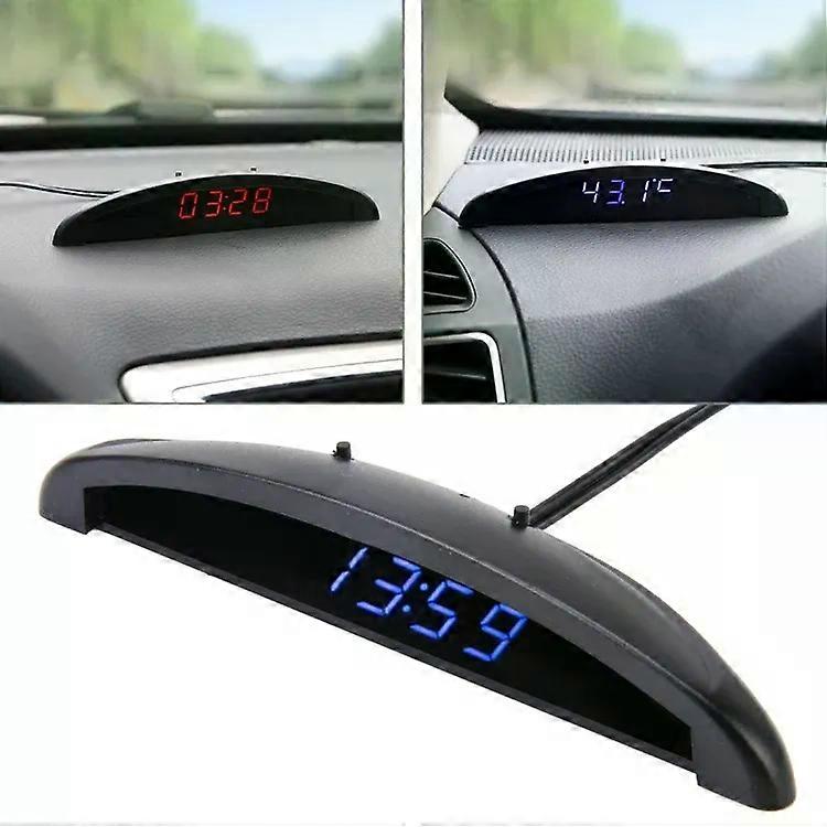 Car LED Digital Thermometer Clock-2 in 1 Display by