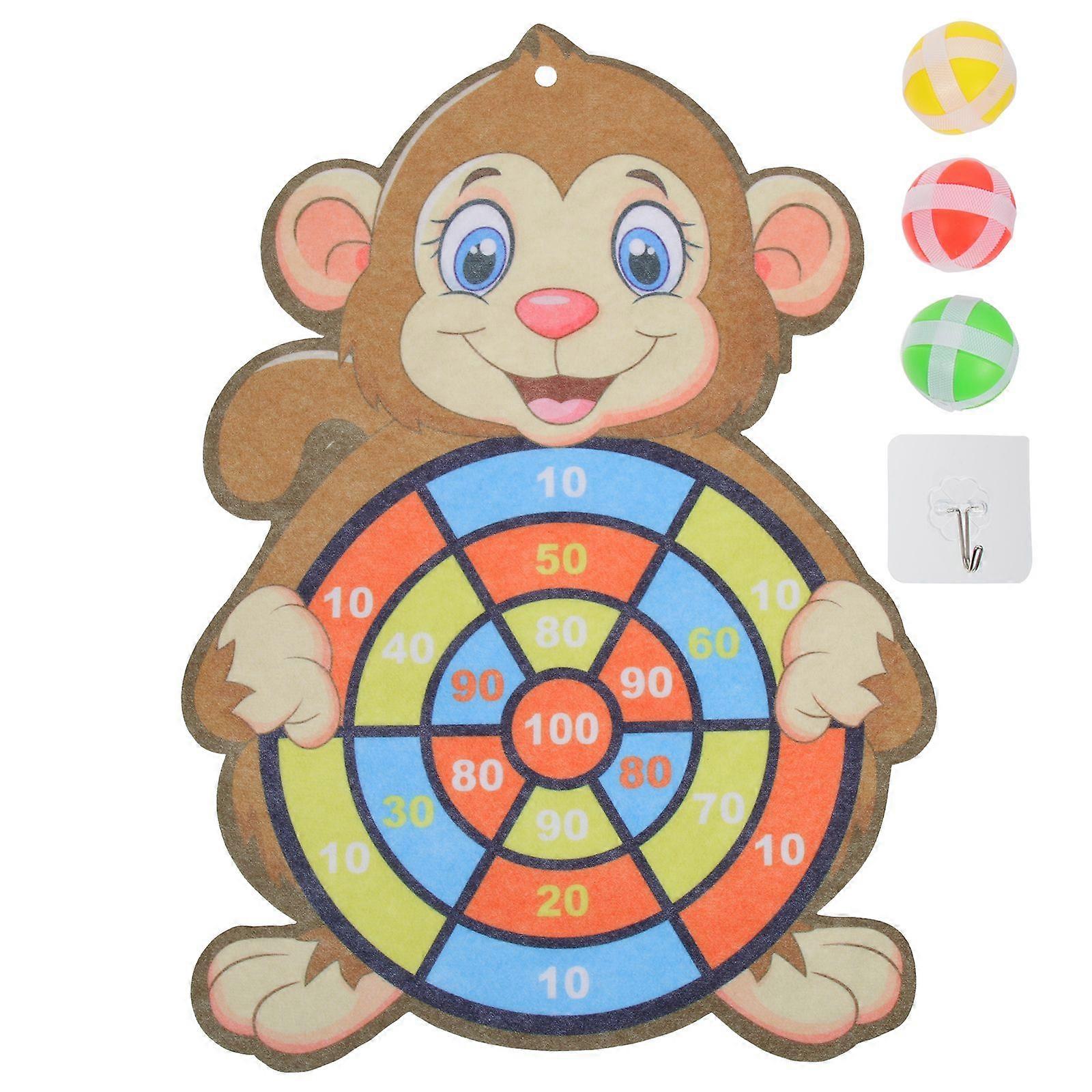 1 Set Cartoon Dart Board with Sticky Balls Kids Dart Board Game Set Party Favors