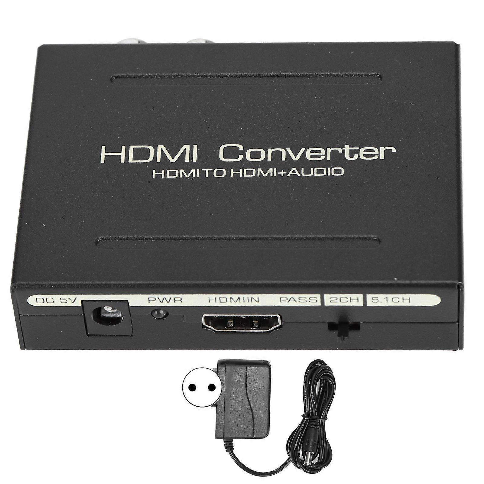 HDMI Audio Extractor HDMI zu HDMI SPDIF Optisch für RCA L / R Audio Adapter 100-240V EU Stecker