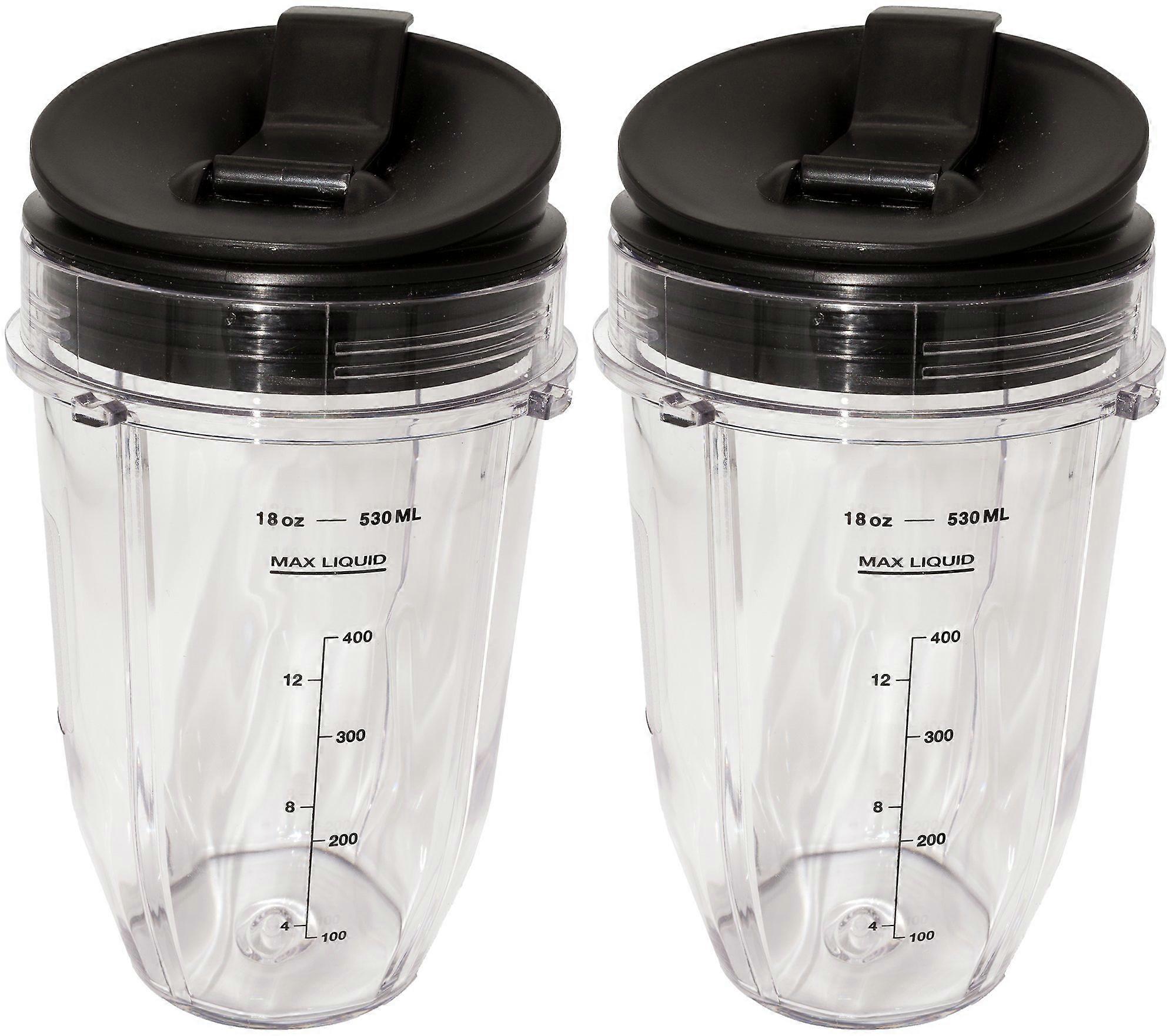 18 Ounce Small Cup Jar with Sip N Seal Lids - Replacement Cup Compatible with Nutri Ninja Auto-iQ 1000w Series and Duo Blenders