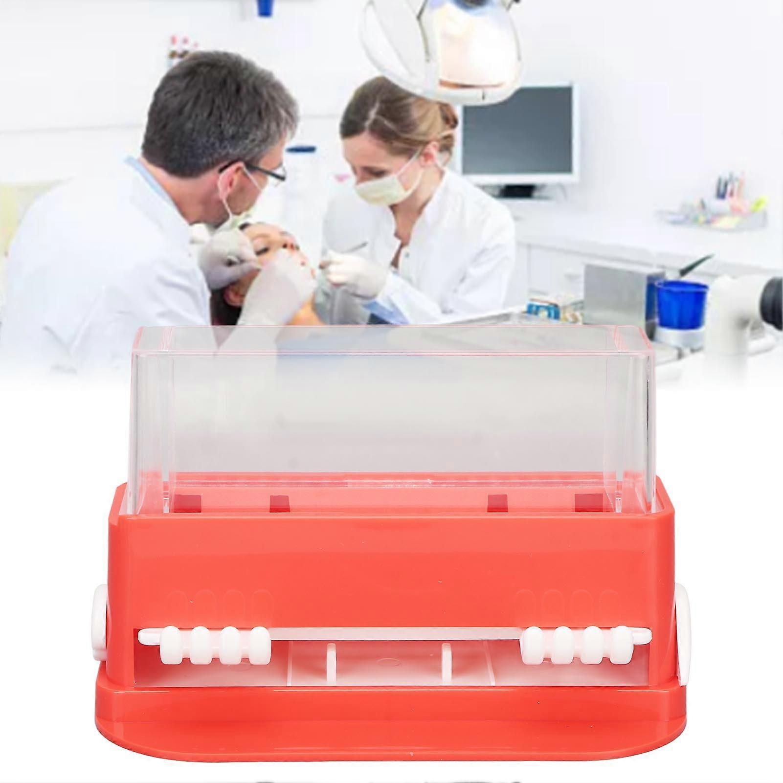 Micro Applicator Holder Box Transparent Large Capacity Plastic Dental Applicator Brush Dispenser Red 