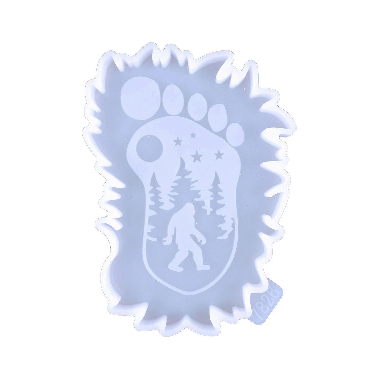Bigfoot Monster Coasters Καλούπια για χύτευση ρητίνης Απόκριες Coaster Καλούπι σιλικόνης Cup Mat Καλούπι σιλικόνης DIY Craft Καθιστώντας σαφές