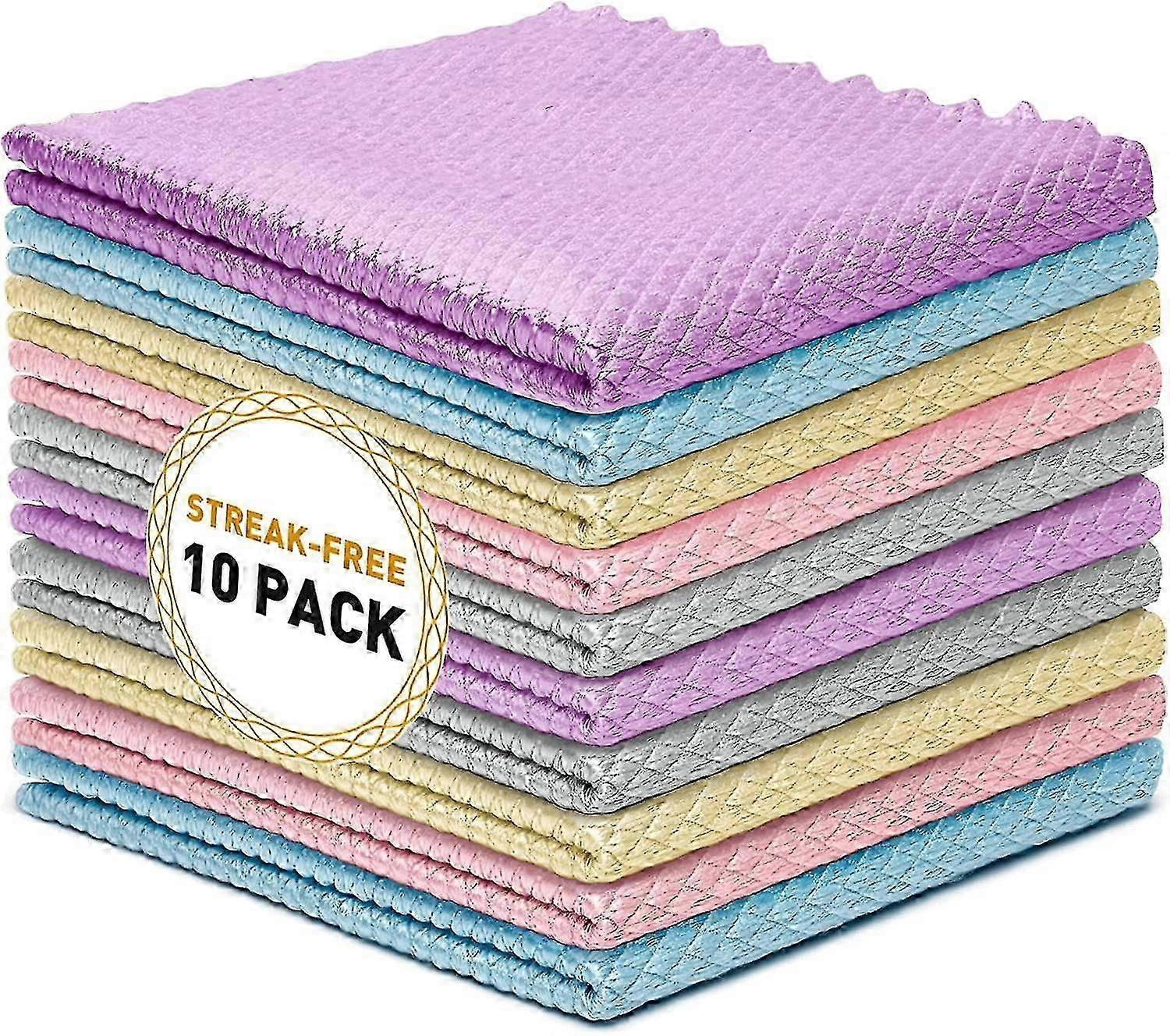 מטליות ניקוי נס ללא פסים, מגבות מטבח לשימוש חוזר, מטלית ניקוי קלה, מטלית ניקוי בקנה מידה ננומטרי, מטלית לניקוי מראות חלון, 11.8"11.8", Pa