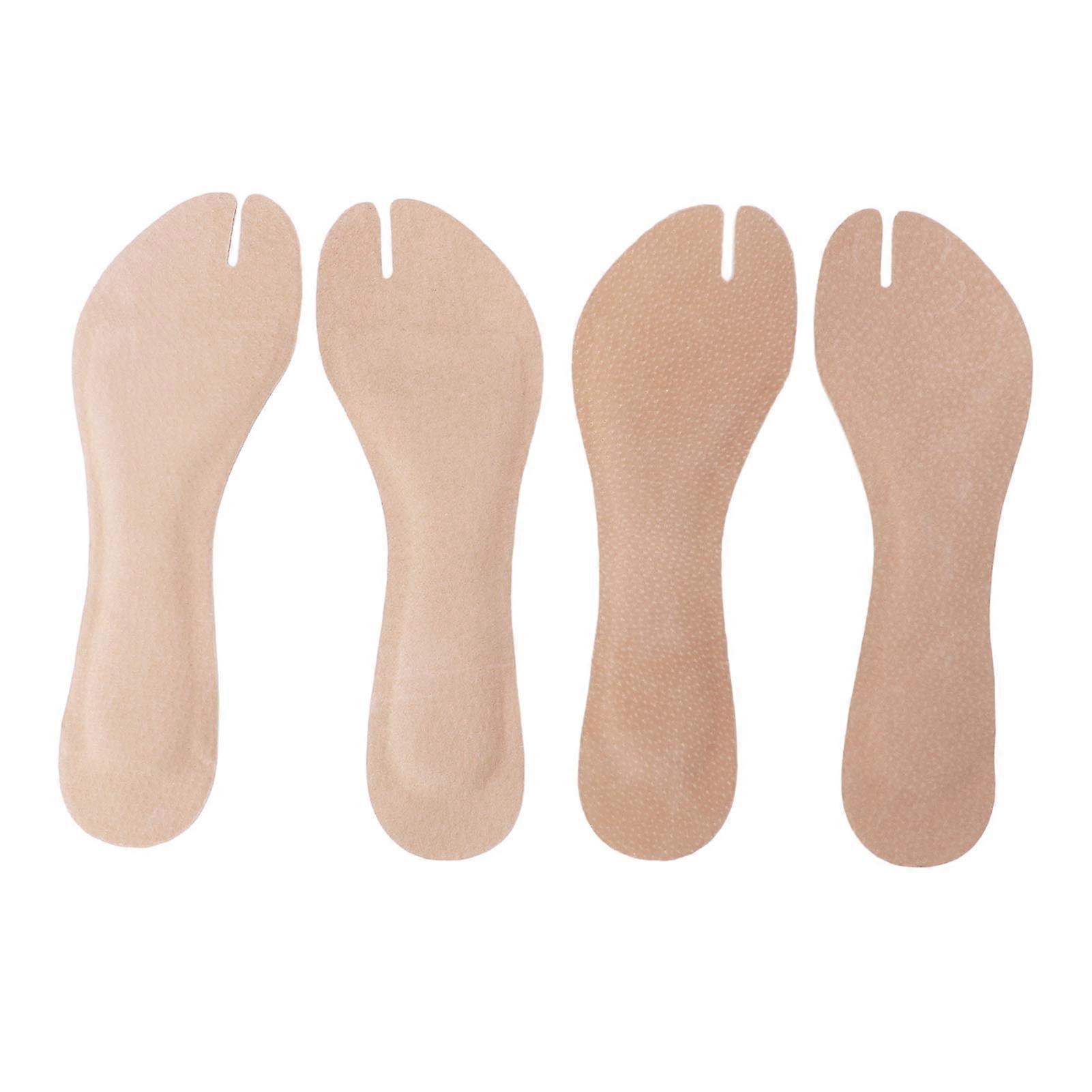2 Pairs Faux Leather Flip Flop Insoles, Soft Shockproof Adhesive Pads for Flat Sandals and High Heels, Size S (Women's Size 5-8) and Men's Size 4-7.