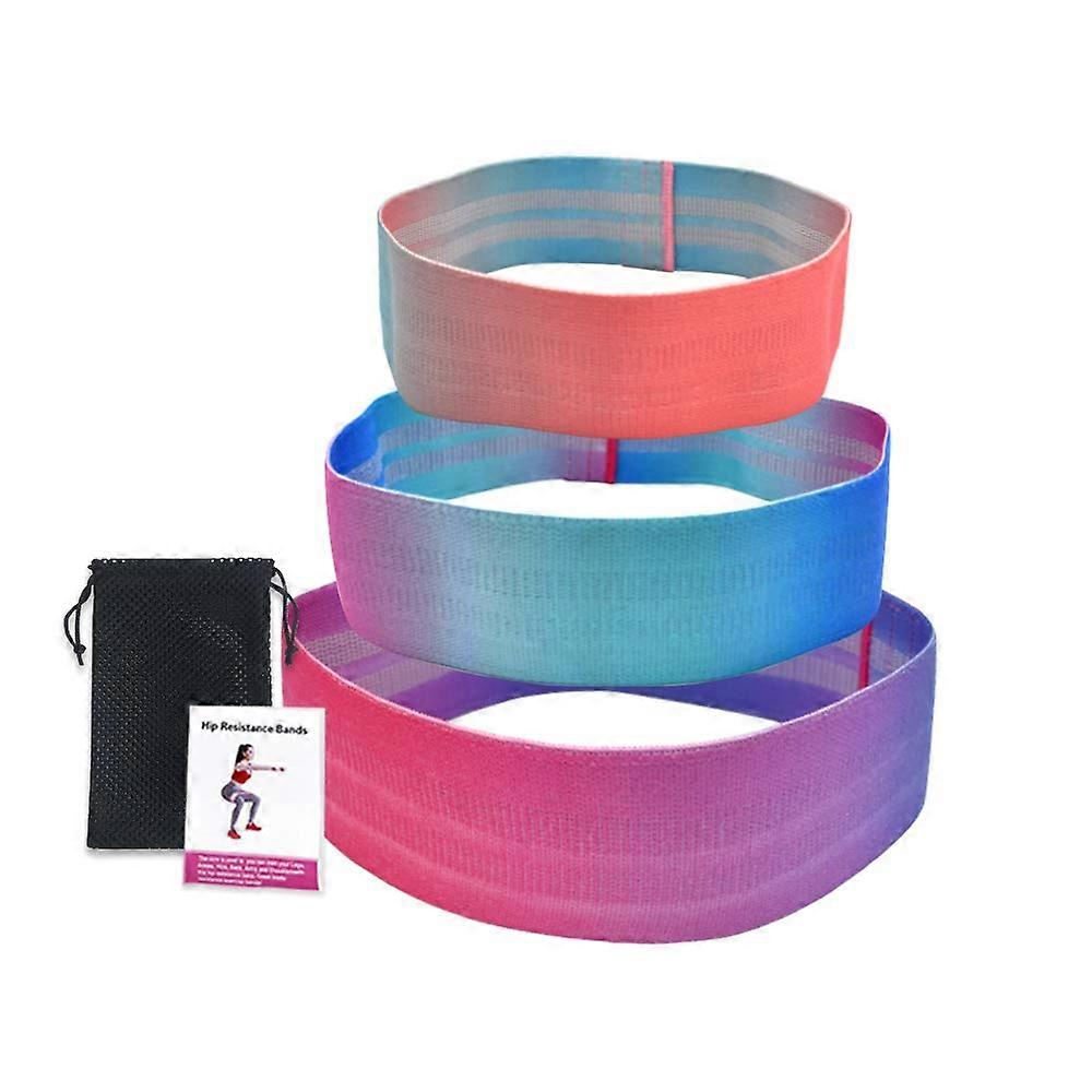 Elastic Fabric Resistance Bands for Legs and Hips - Hip Tructor Bands Set of 3 (Small, Medium, Large) for Home Gym Use