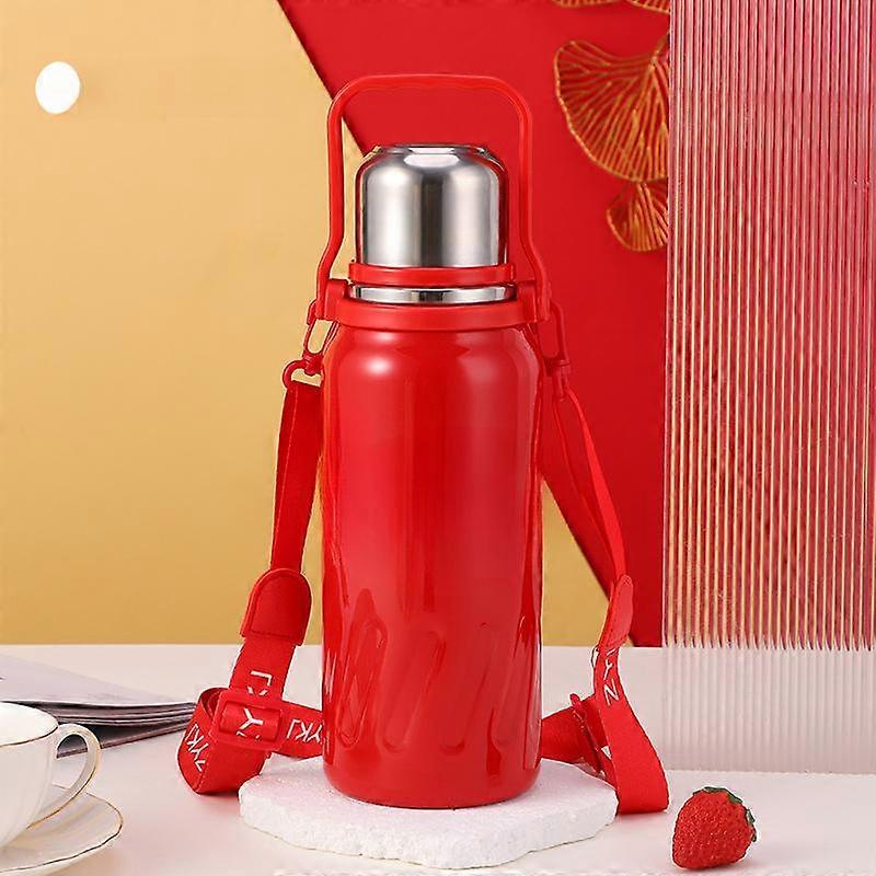 Large Capacity 316 Stainless Steel Vacuum Cup Outdoor Portable Strap Kettle Coca-cola One Cover Dual-Purpose Bounce Cup