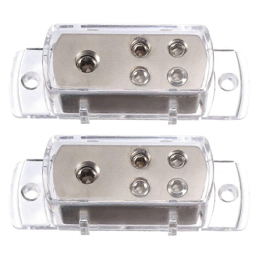 2pcs 4 Ways Brass Power Distribution Block Car Audio Amplifier Splitter Box