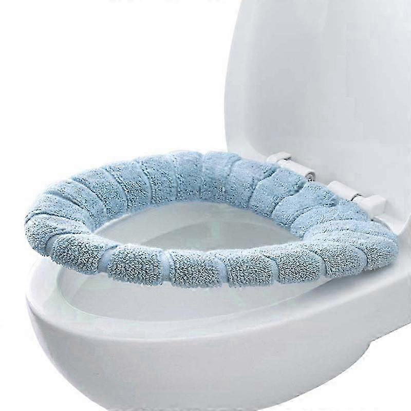 Plush Fleece Toilet Seat Cover Cushion Warm Washable Pad Mat Bathroom