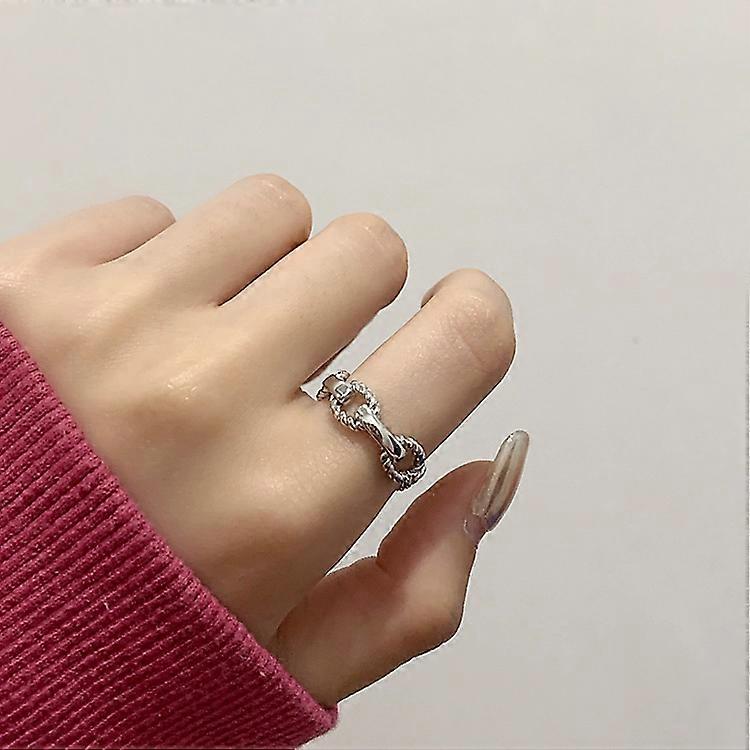 S925 Sterling Silver Cool Style Ladies Combination Ring, Specification:J758