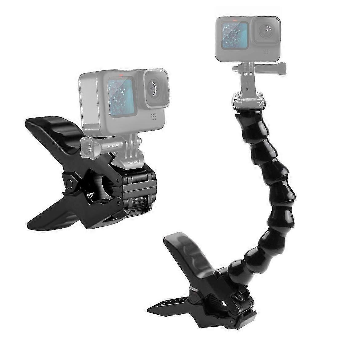 PULUZ Action Sports Cameras Jaws Flex Clamp Mount for GoPro, Insta360, DJI and Other Action Cameras