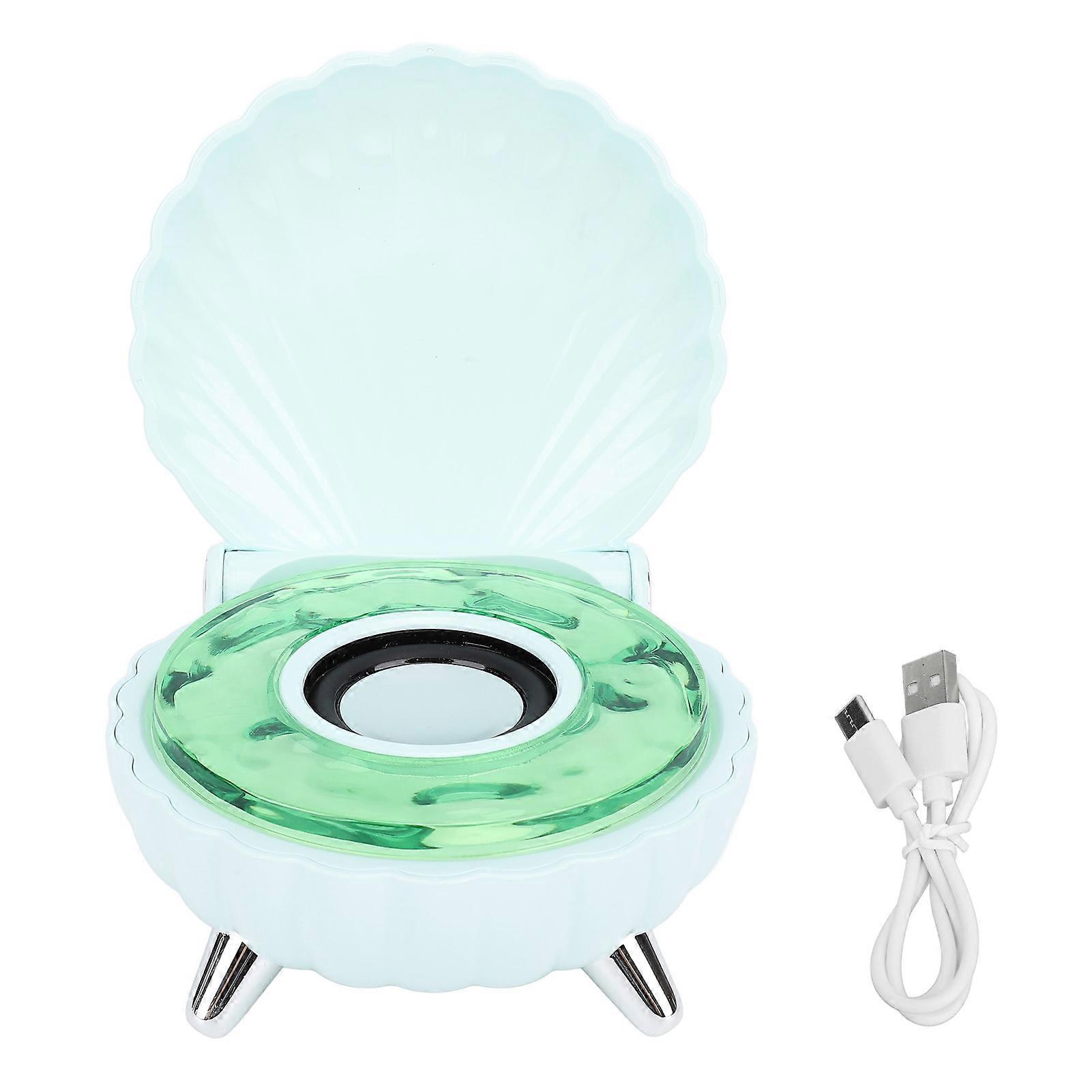 Bluetooth Unique Seashell Shape Stereo Speaker with Colorful Night Light 1200mah for Bedroom Table Decoration