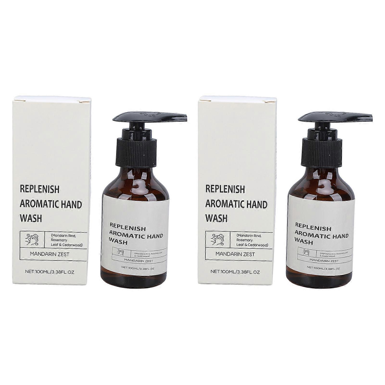 2Pcs Liquid Hand Soap 100ml Nourishing Gentle Easy to Apply Refreshing Fragrance Hand Wash for Home