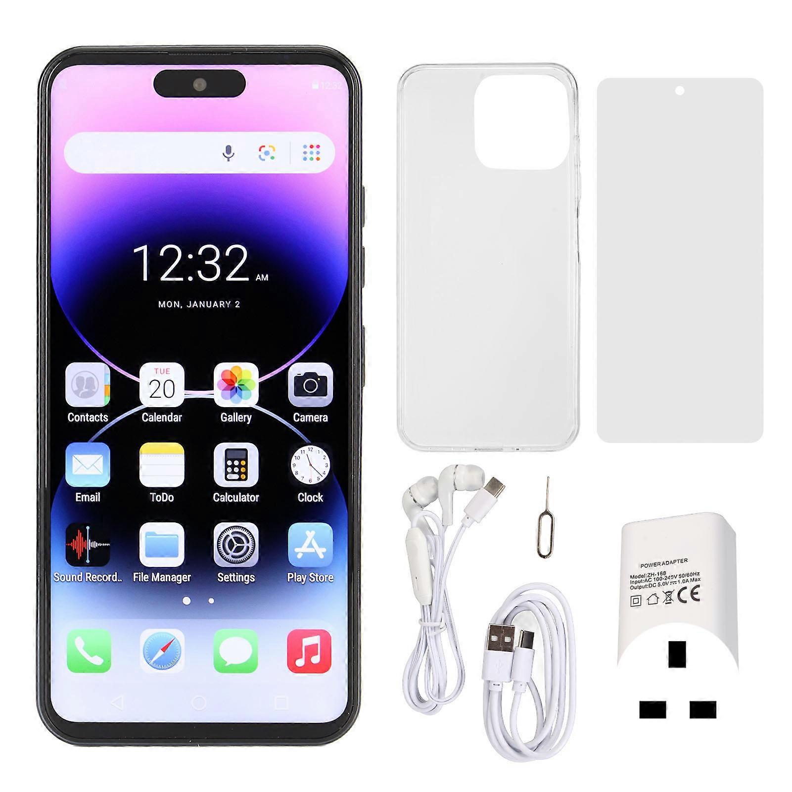 Unlocked Smartphone 6.6 Inch HD Screen 8GB RAM 256GB ROM 8MP and 24MP Camera Face Recognition 4G Mobile Phone for Android 13