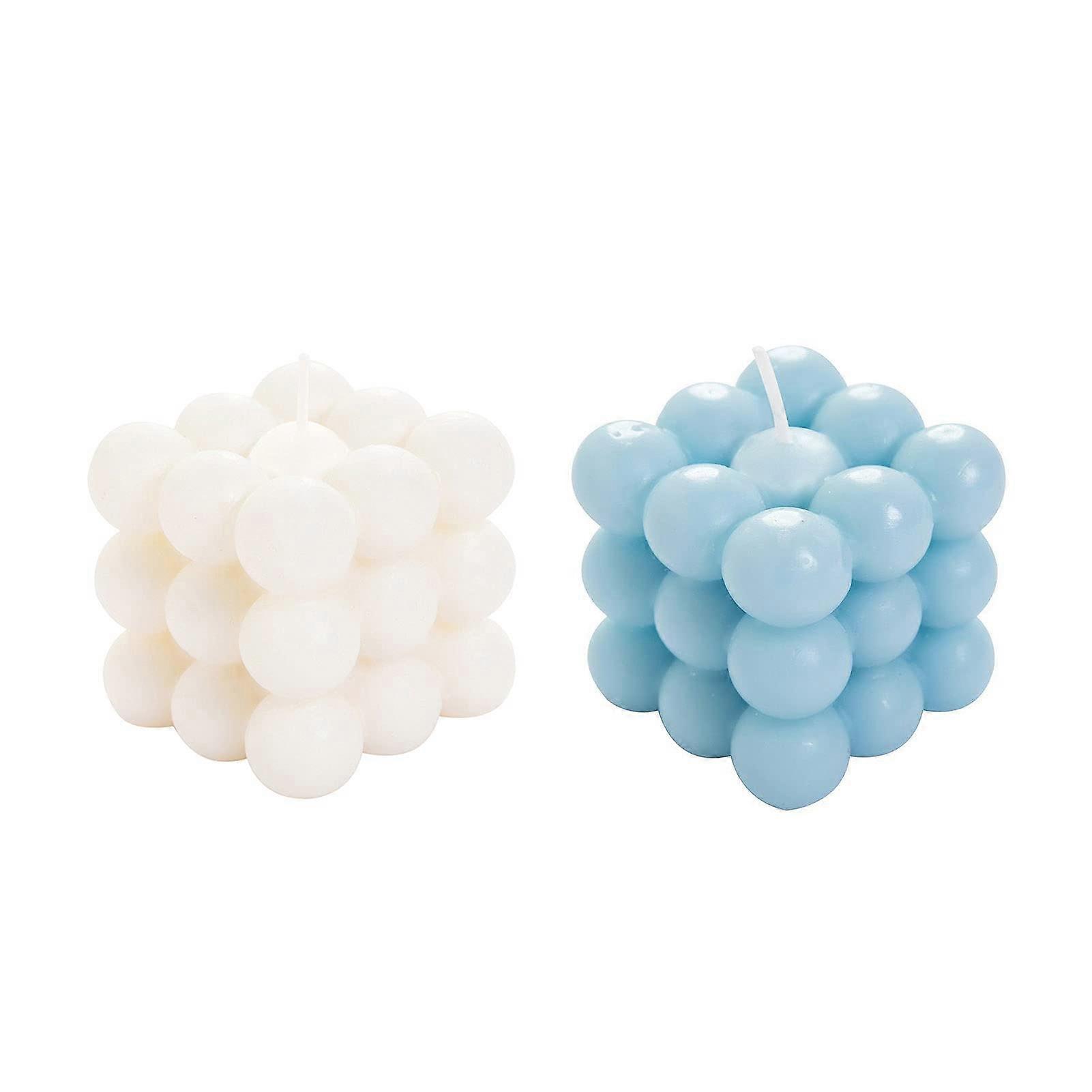 Candle Scented Soy Bubble Cube 2-Pack Aromatherapy Multicolor Cube Handmade Wax Candle For Bedroom Decor